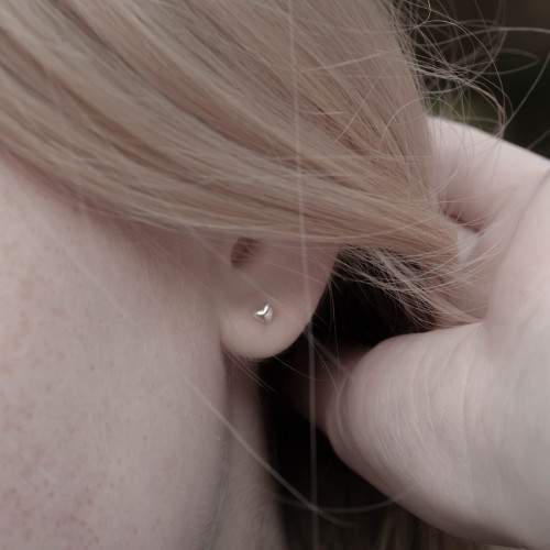 Silver earrings tiny heart