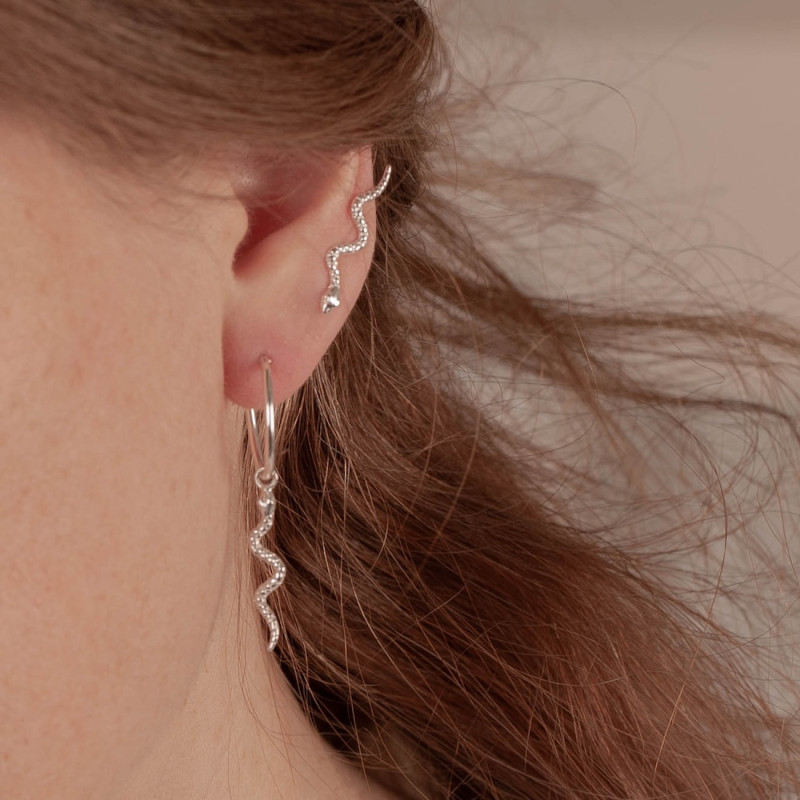 Silverörhängen ear climber orm