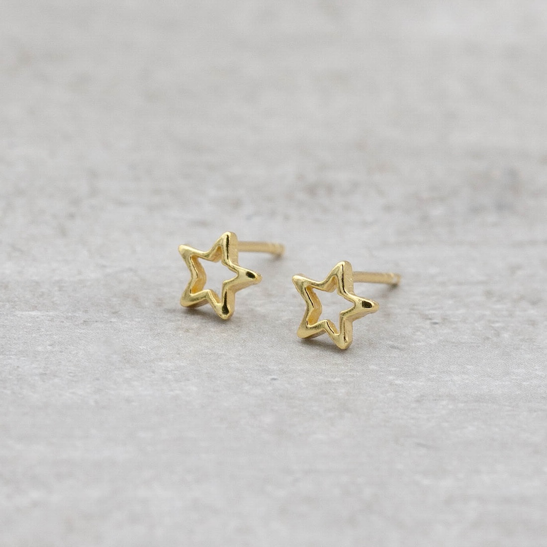 Gold Earrings -Small Open Star