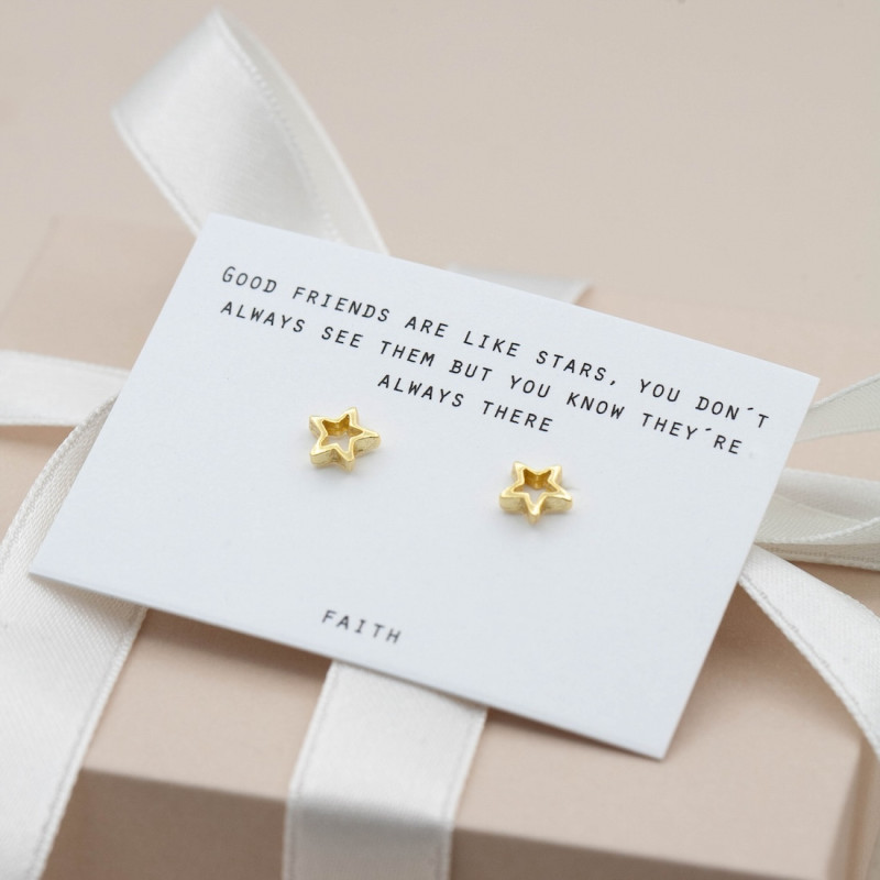 Gold Earrings -Small Open Star