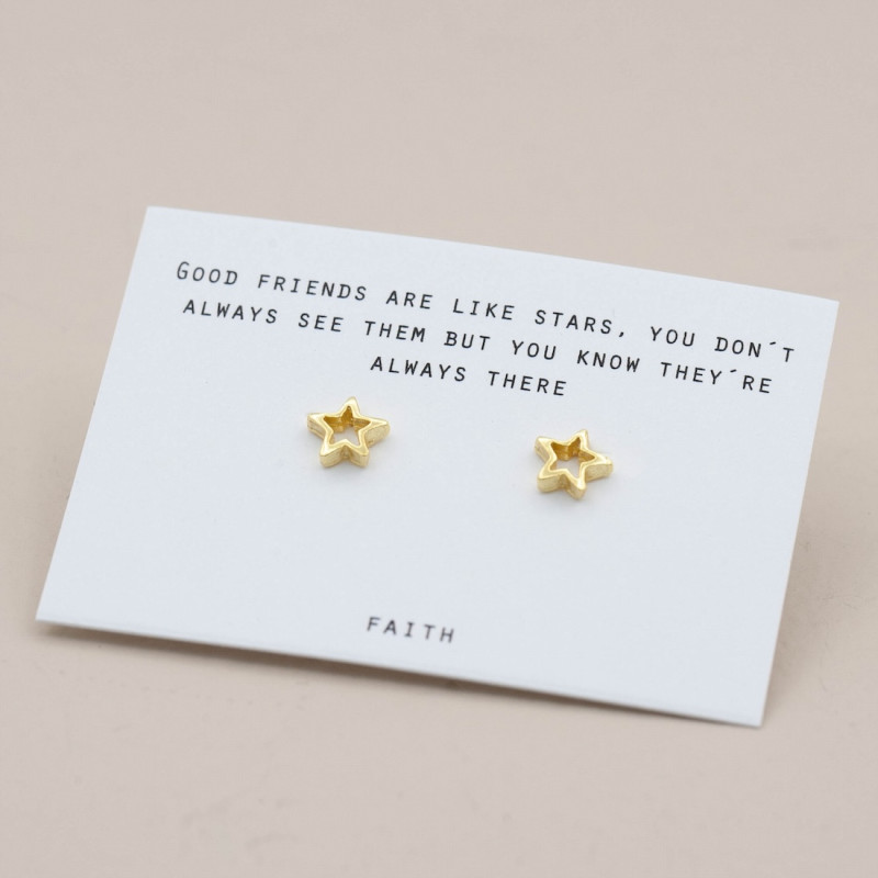 Gold Earrings -Small Open Star