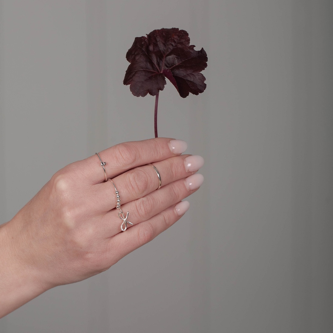 Silver ring small scull