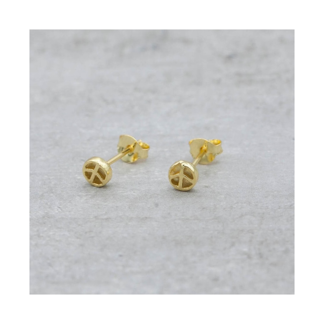 Gold earrings peace mini