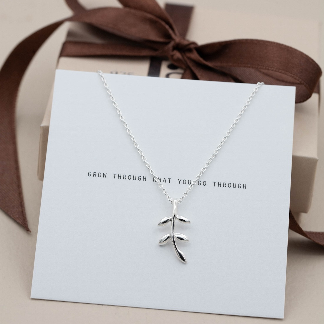 Silver Necklace – Tree of Life Leaf