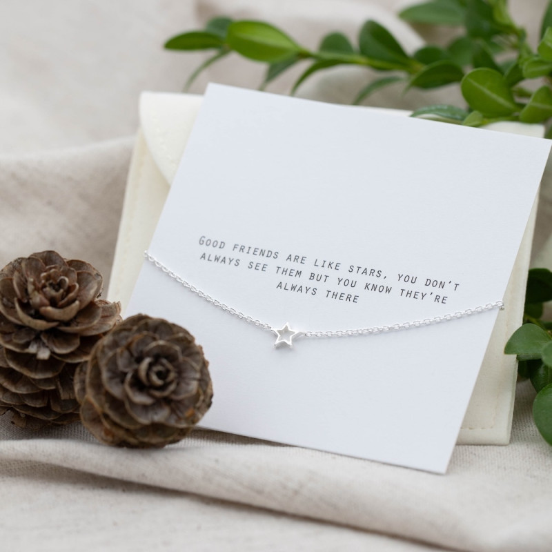 Silver Bracelet -Small Open Star