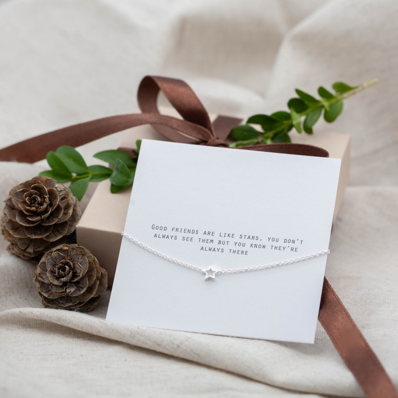 Silver Bracelet -Small Open Star