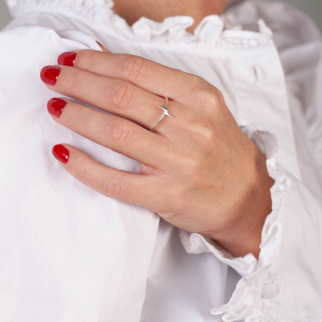 Modellbild - Silverring liten blixt