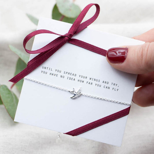 Silver bracelet swallow