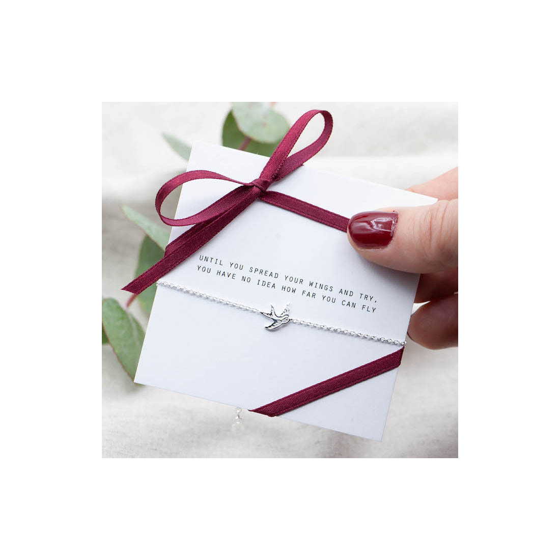 Silver bracelet swallow