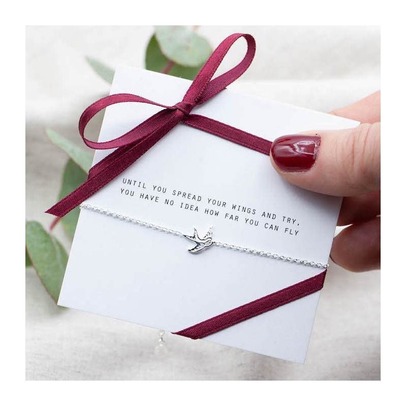 Silver bracelet swallow