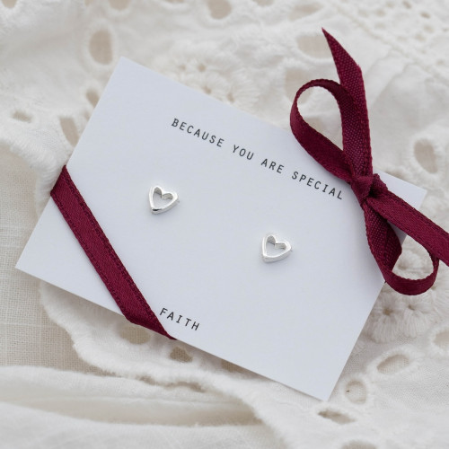 Silver earrings mini heart