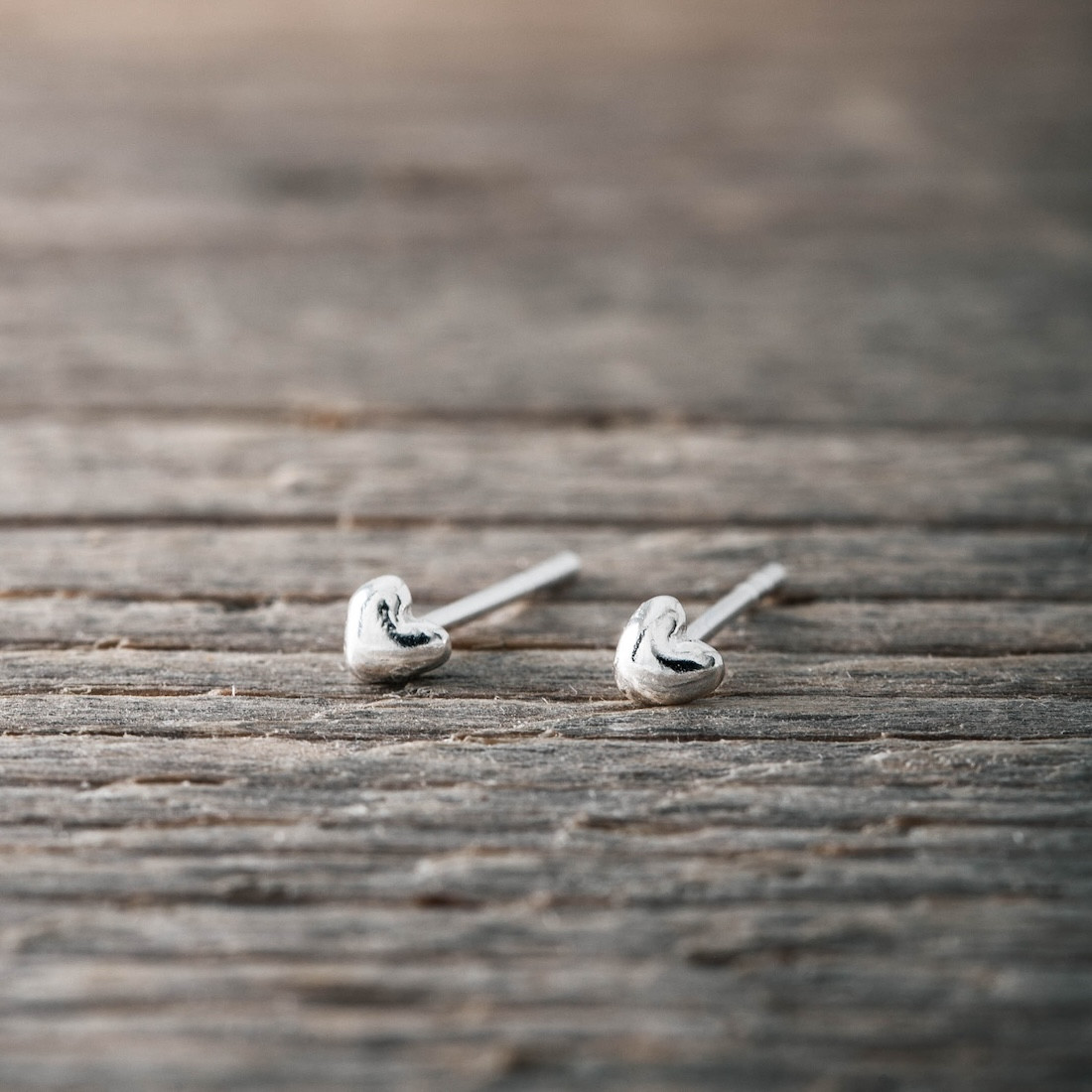 Silver earrings tiny heart