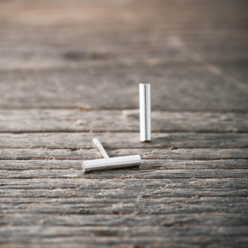 Silver ear studs  T-bar