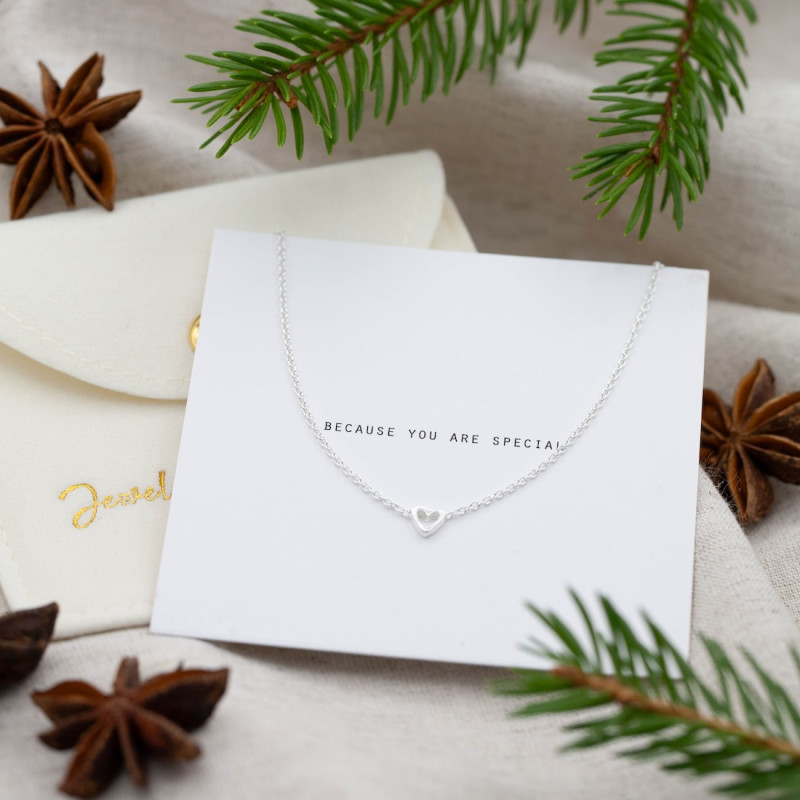 Silverhalsband minihjärta