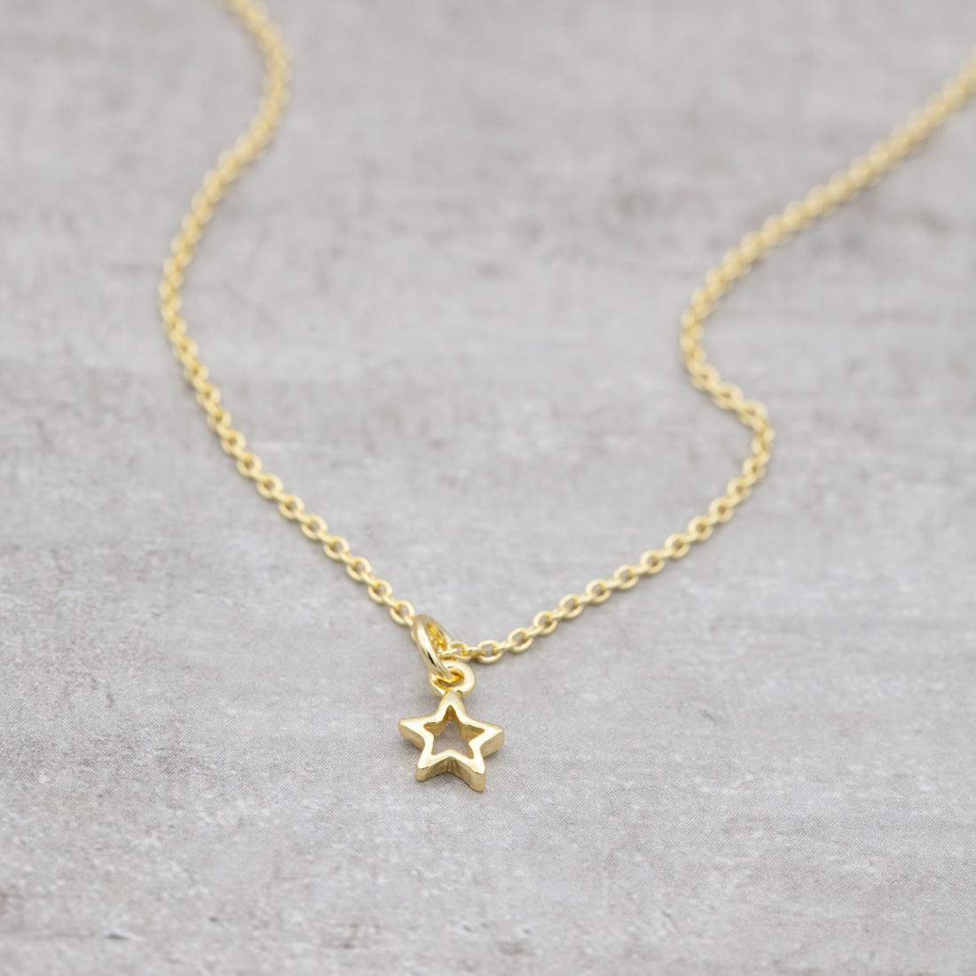 Gold Necklace – Small Open Star