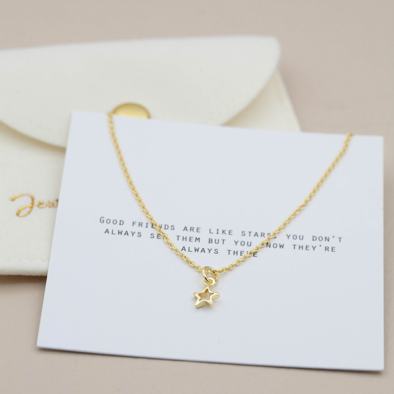 Gold Necklace – Small Open Star