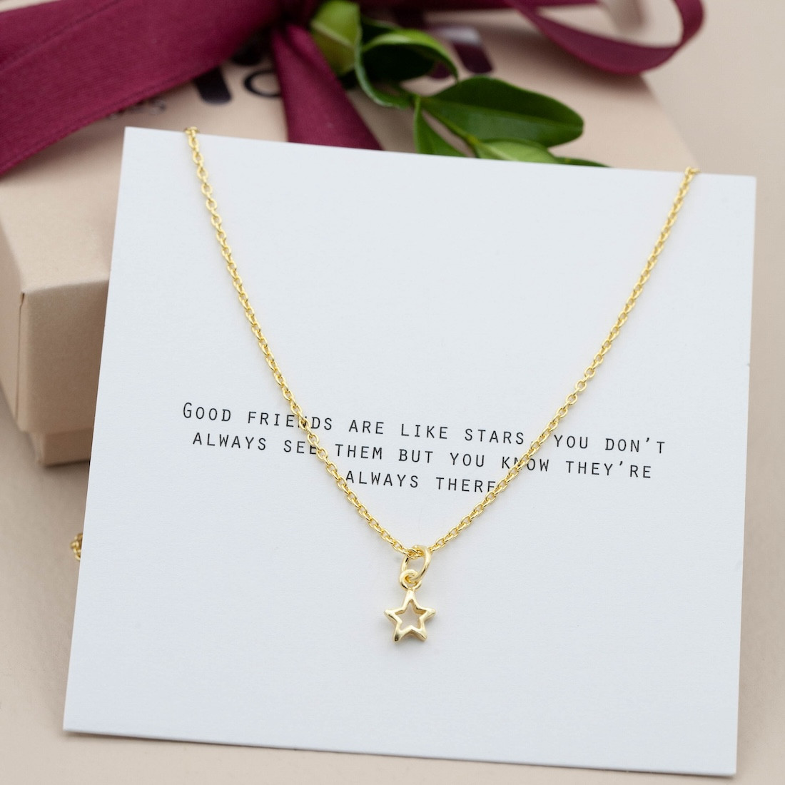 Gold Necklace – Small Open Star