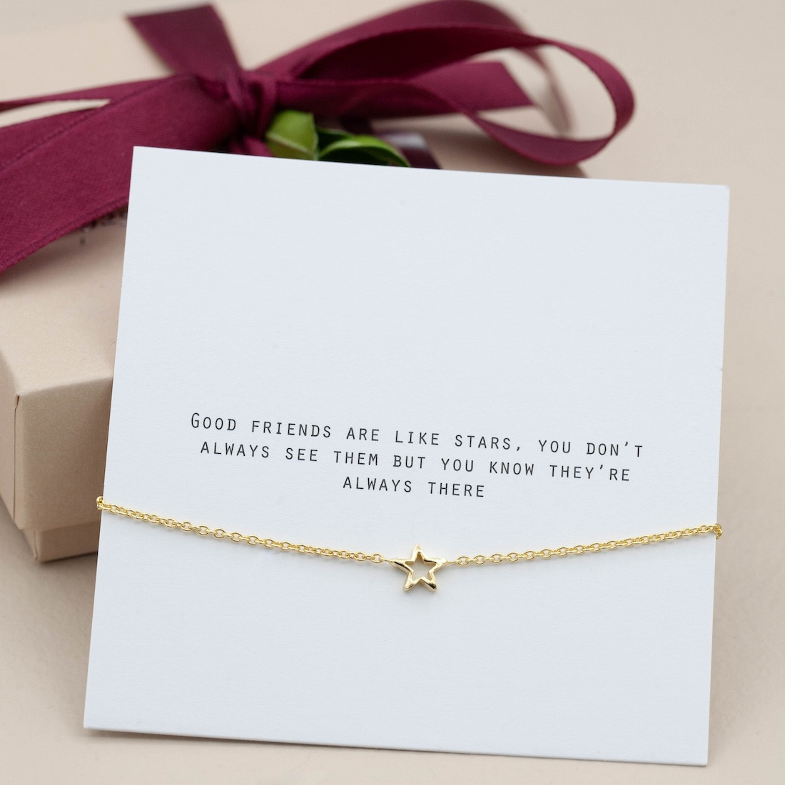Gold Bracelet - Small Open Star