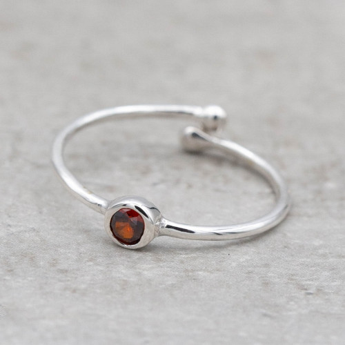 Silver ring - Burgundy