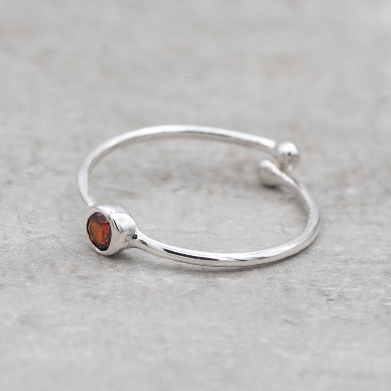 Silver ring - Burgundy