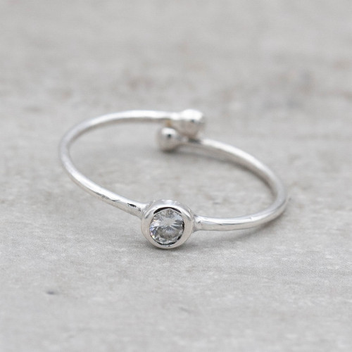 Silver ring Swarovski crystal