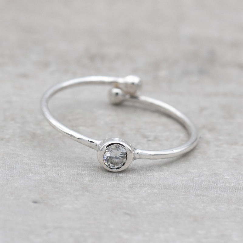 Silver ring Swarovski crystal