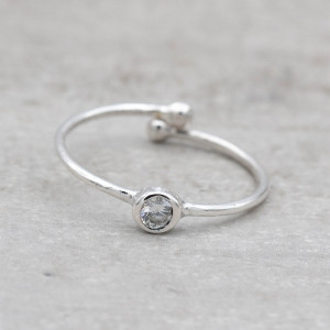 Silverring vit kristall