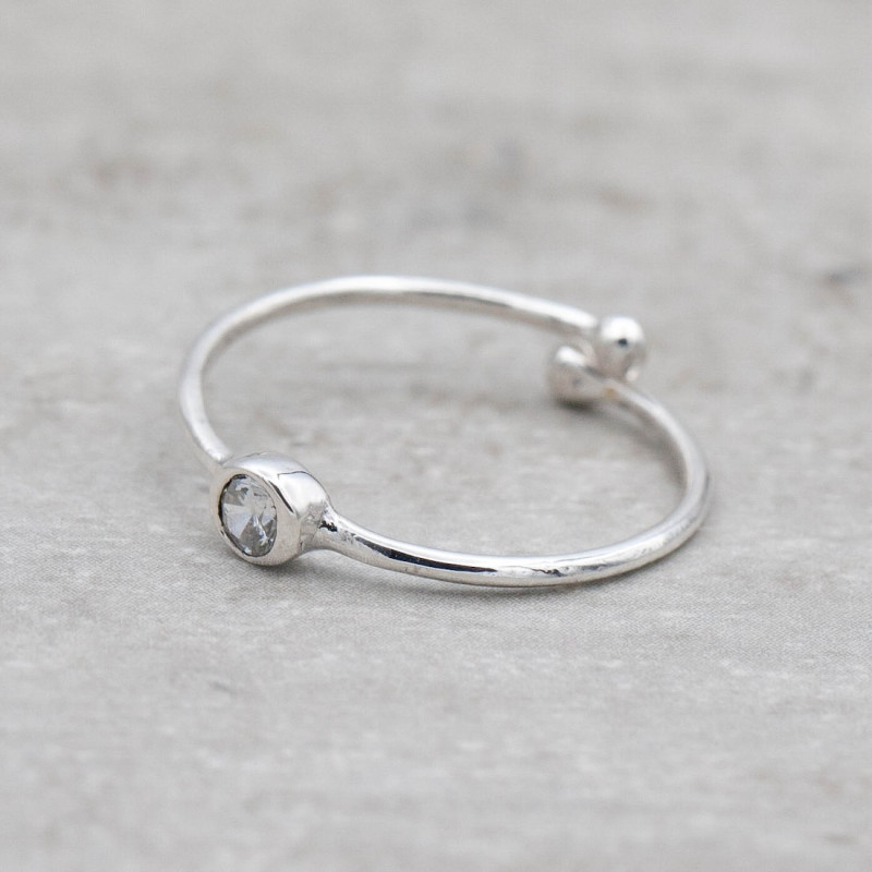 Silver ring Swarovski crystal