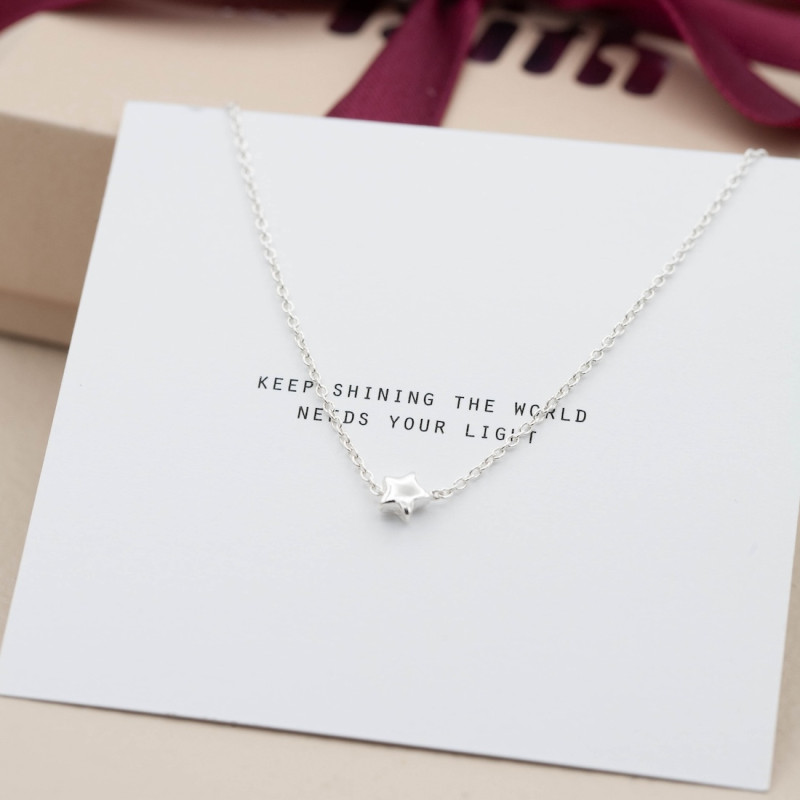 Silverhalsband liten stjärna